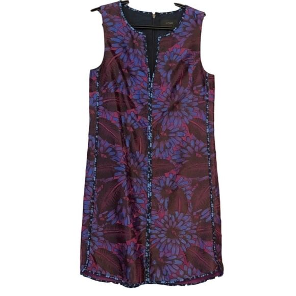 J. Crew Jacquard Midnight Flower Print Dress 00 - Picture 1 of 3